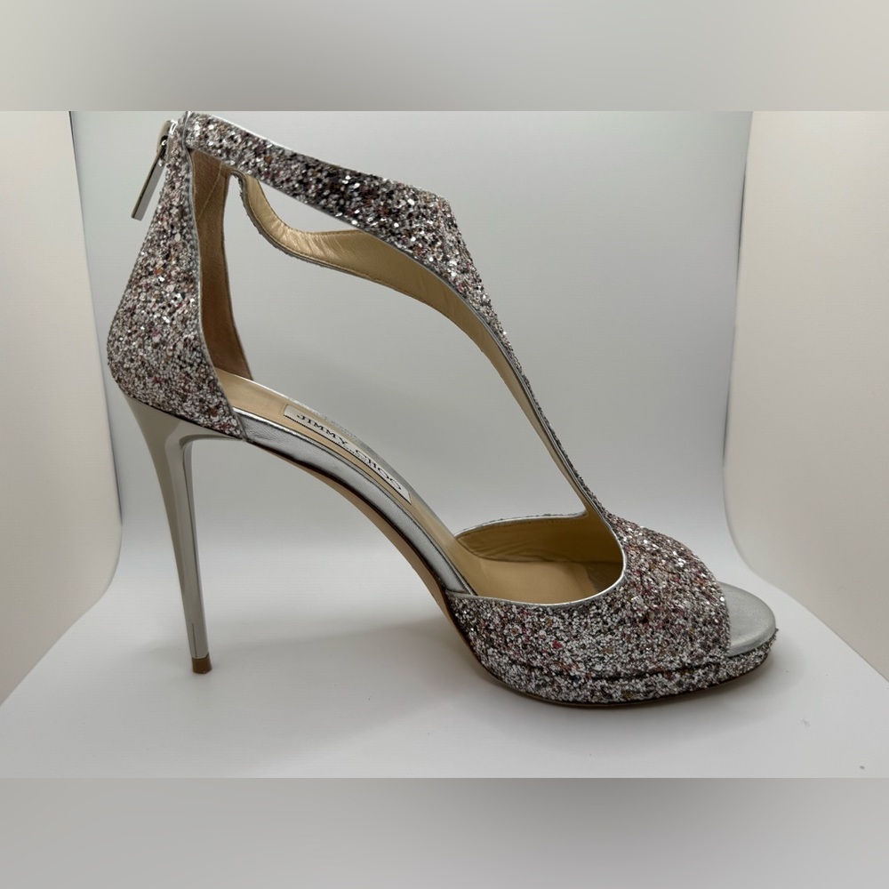 Jimmy Choo Lana 100 Camelia Multi Glitter Heels – EU 39 - Like New!! - Picture 7 of 11